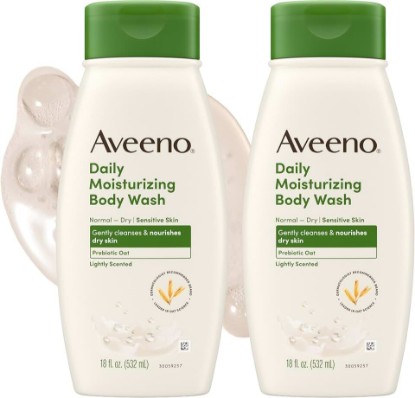 Picture of Aveeno Daily Moisturizing Body Wash, Prebiotic Oat, Dry Skin, 18 fl oz x 2