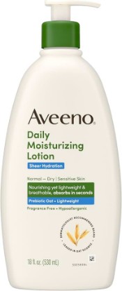 Picture of Aveeno Daily Moisturizing Sheer Hydration Fragrance-Free Lotion with Prebiotic Oat for Dry Skin, Lightweight, Non-Greasy and Fast-Absorbing Body Lotion Nourishes Skin with 48-Hour Moisture, 18 Fl Oz