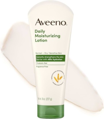 Picture of Aveeno Daily Moisturizing Body Lotion with Soothing Prebiotic Oat, Gentle Lotion for Women and Men Nourishes Dry Skin, Paraben-, Dye-, & Fragrance-Free, Non-Greasy & Non-Comedogenic, 8 Fl Oz GreenCircle Sustainable Energy Practices