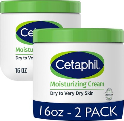Picture of Cetaphil Moisturizing Cream, Dry Sensitive Skin, Fragrance Free, 16oz 2Pk | 2-pack value, face and body hydration, non-comedogenic, fragrance free, dermatologist recommended, very dry sensitive skin