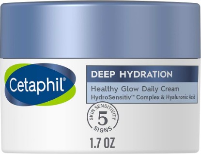 Picture of Cetaphil Deep Hydration Fragrance Free Healthy Glow Daily Face Cream, 1.7 oz, 48Hr Dry Skin Face Moisturizer for Sensitive Skin, With Hyaluronic Acid, Vitamin E & B5, Dermatologist Recommended
