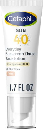 Picture of Cetaphil Tinted Mineral Face Sunscreen, SPF 40, Sensitive Skin, 1.7oz | Travel Size, Zinc Oxide & Titanium Dioxide, 100% Mineral Uva/Uvb, Lightweight Tinted Lotion, Gentle For Sensitive Skin
