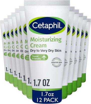 Picture of Cetaphil Moisturizing Cream, Hydrating, Dry Sensitive Skin, 1.7oz, 12ct | 12-Pack Bulk Deal, Face And Body Hydration, Non-Comedogenic, Non-Greasy, Fragrance Free, Sensitive And Very Dry Skin