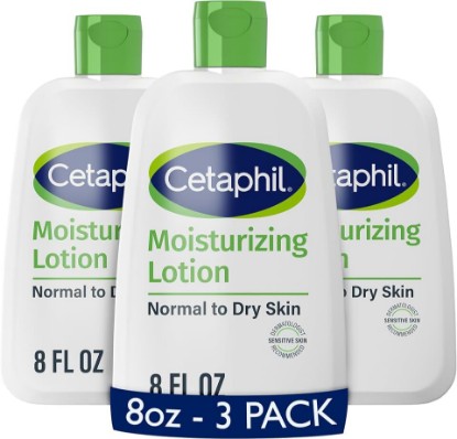 Picture of Cetaphil Moisturizing Face & Body Lotion, Sensitive Skin, 8oz, 3ct | Hydrating Lotion For Dry Sensitive Skin, Fragrance-Free, Dermatologist Recommended, Face And Body Use, Bulk Value 3-Pack