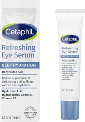 Picture of Cetaphil Deep Hydration Refreshing Eye Serum, Dark Circles, 0.5oz | 48Hr Hydrating Under Eye Serum, Reduces Dark Circles & Puffiness, Hyaluronic Acid, Vitamin E & B5, Dermatologist Tested