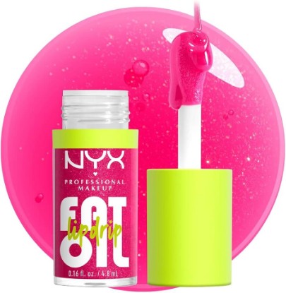 Picture of NYX PROFESSIONAL MAKEUP Fat Oil Lip Drip, Moisturizing Lip Oil Gloss, Vegan Tinted Formula, Up to 12 HR Hydration - Supermodel (Shimmering Magenta) | With Squalane, High Shine Tinted Gloss, 12hr Hydrating Lip Treatment, Non-Sticky, Vegan Formula