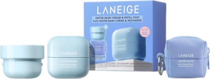 Picture of LANEIGE Water Bank Cream & Refill Duo with Keychain Pouch | Laneige Blue Hyaluronic Acid Cream Moisturizer | Hydration & Skin Barrier Care with Refillable Packaging