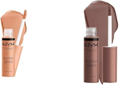 Picture of NYX PROFESSIONAL MAKEUP Butter Gloss Non-Sticky Lip Gloss Fortune Cookie Cinnamon Roll Grey Brown