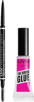 Picture of NYX PROFESSIONAL MAKEUP Micro Brow Pencil (Ash Brown) + Brow Glue (Clear), 2-Pack Bundle