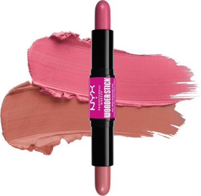 Picture of NYX PROFESSIONAL MAKEUP Wonder Stick Blush with Hydrating Hyaluronic Acid, Dual-Ended Cream Blush Stick - Light Peach & Baby Pink