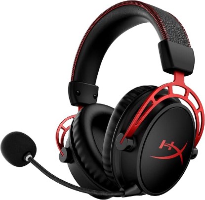 Picture of HyperX Cloud Alpha Wireless - Gaming Headset for PC, 300-hour battery life, DTS Headphone:X Spatial Audio, Memory foam, Dual Chamber Drivers, Noise-canceling mic, Durable aluminum frame,Red | 300-hour battery life, DTS Headphone:X Spatial Audio, Memory foam, Dual Chamber Drivers, Noise-canceling mic