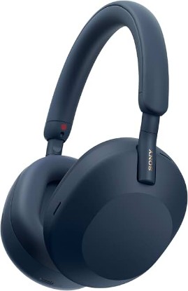 Picture of Sony WH-1000XM5 Premium Noise Cancelling Wireless Headphones, Midnight Blue | Auto NC Optimizer, Up to 30 Hrs of Battery, Carrying Case, Crystal Clear Calls, Touch Control, Multipoint Connection