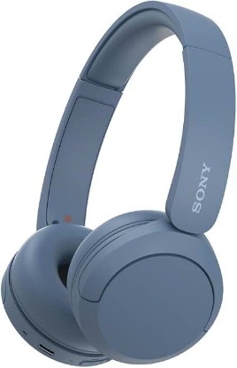 Picture of Sony WH-CH520 Wireless On-Ear Bluetooth Headphones with Microphone, Blue | Comfortable Lightweight Design, Up to 50 Hrs Battery with Quick Charging, Multipoint Connection, Clear Calls, Swivel design