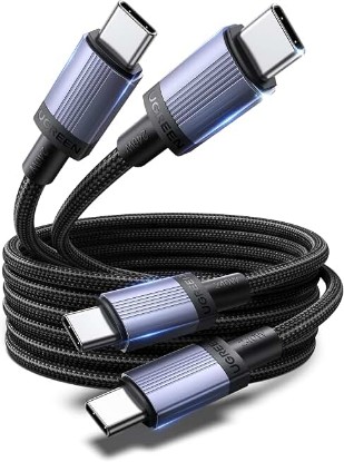 Picture of UGREEN 240W USB C Cable 2-Pack, Fast Charging for Laptops & Phones, 6.6FT | Compatible with MacBook Pro/Air, XPS, ThinkBook, iPhone 17/16/15, Galaxy S26/S25, Pixel 10/9, iPad Pro, Steam Deck, Switch ClimatePartner certified