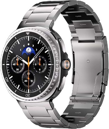 Picture of Titanium Band for Samsung Galaxy Watch 9 & Watch8, Classic 40/44/46mm | Scratch Resistant Diamond-Like-Carbon Coating, Titanium Bracelet with Folding Clasp, Color Matching Titanium Strap
