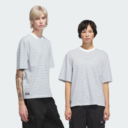 White SKATEBOARDING YARN DYE TEE