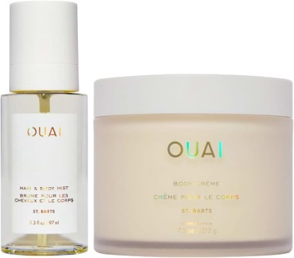 Picture of OUAI St. Barts Hair & Body Gift Set - Tropical-Scented Body Care for Women & Men - Includes Full Size Hydrating Body Cream & Travel Size Hair and Body Mist (2 Count)