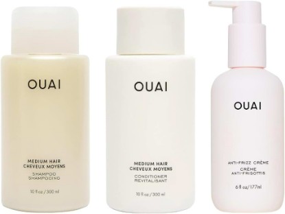 Picture of OUAI Medium Hair Bundle - Anti-Frizz Crème, Shampoo, and Conditioner (3 Count: 6 Oz/ 10 Oz/ 10 Oz)