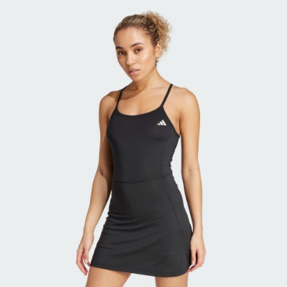Black Train Essentials Workout Dress With Integrated Shorts