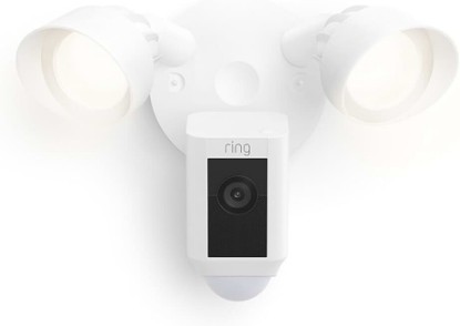 Picture of Ring Floodlight Cam Wired Plus, Outdoor home or business security with motion-activated 1080p HD video and floodlights, White