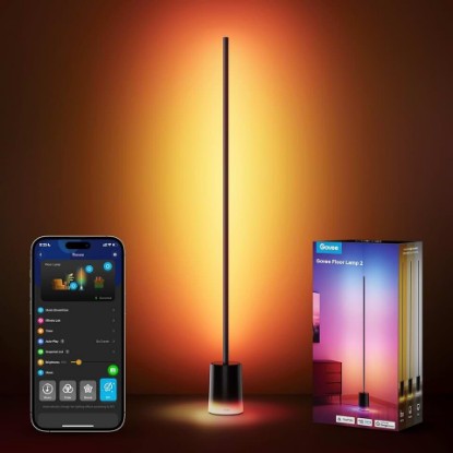 Picture of Govee Floor Lamp 2, RGBIC Smart Floor Lamp for Living Room, Bedroom | 1725lm, Warm Cool White LED, 2200K-6500K, Compatible with SmartThings, Matter, Alexa, Music Sync, Scene Modes, Black(1 Pack)