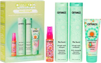 Picture of Amika inner strength repair routine set | gift set for dry, damaged hair from bleach, color, chemical, or heat use