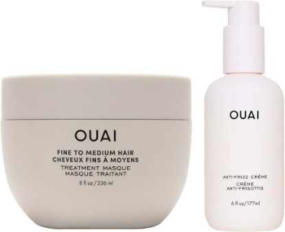 Picture of OUAI Anti Frizz Hair Treatment Bundle - Includes Anti Frizz Crème + Fine to Medium Treatment Masque (2 Count, 6 Oz/ 8 Oz)