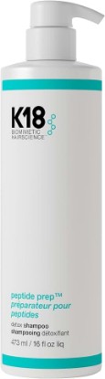 Picture of K18 Peptide Prep™ Detox Shampoo - Color Safe Clarifying Shampoo for Build Up Removal - Gently Removes Dirt, Oil + Metals from Hard Water with Activated Charcoal + Salicylic Acid