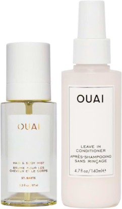 Picture of OUAI Hair & Body Bundle - Includes Hair & Body Mist (3.3 Oz) and Leave-In Conditioner to Fight Frizz, Hydrate, and Detangle Hair of All Types (4.7 Oz) - 2 Piece Bundle