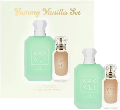 Picture of KAYALI YUMMY Vanilla Perfume Set (Yum Pistachio Gelato 33 Eau de Parfum Intense, 50 ml & Vanilla | 28 Eau de Parfum, 10 ml) + Bonus Nest NY Sicilian Tangerine Body Cream, 30 ml