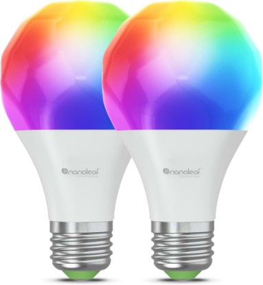 Picture of Nanoleaf Essentials Smart Light Bulbs, Matter LED Bulbs A19 E26 60W 2PK | Work with Alexa & Google Home, WiFi Lighting Bulbs with 16M+ RGBTW Color Changing, Dimmable, Music Sync, 1000lm