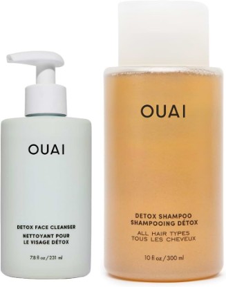 Picture of OUAI Detox Shower Routine Bundle - Gentle Detox Face Cleanser (7.8 Oz) and Clarifying Shampoo with Apple Cider Vinegar (10 Oz) - Removes Dirt, Oil, Product, Makeup, and Sunscreen - 2-Piece Bundle