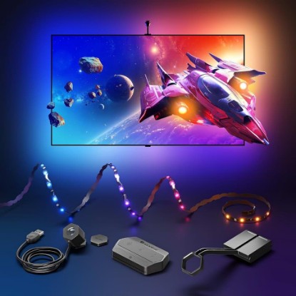Picture of Nanoleaf 4D V2 TV LED Backlight, Smart Addressable Gradient Light Strip | Multicolor Immersive LED Light strip Zigzag with Screen Sync, Bias Lighting for Home Theatre & Gaming, Fits Up to 65" TV