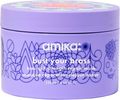 Picture of amika bust your brass toning + strength repair mask