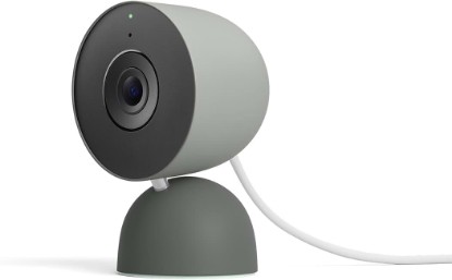 Picture of Google Nest Cam Indoor (Wired, 3rd Gen) - Security Camera - 2025 - Hazel | 2K video, motion detection, color night vision, 2-way audio, works with Google Home and Gemini, intelligent alerts