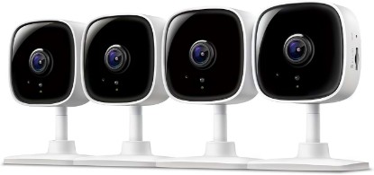 Picture of Tapo 1080P Indoor Security Camera, Baby Monitor, Dog Camera, C100(4-Pack) | Motion Detection, 2-Way Audio, Siren, Night Vision, Cloud & SD Card Storage, Works w/Alexa & Google Home, Wired