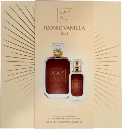 Picture of KAYALI Vanilla | 28 Eau de Parfum Iconic Set – Sweet Vanilla, Amber Woods & Brown Sugar Notes, 50 ml + 10 ml | Sweet vanilla, brown sugar & tonka gourmand with amber woods and musk; full 50ml bottle plus 10ml mini for on-the-go