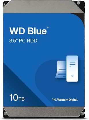 Picture of Western Digital 10TB WD Blue Internal Hard Drive HDD - 7200 RPM, SATA 6 Gb/s, 512 MB Cache, 3.5" - WD100EAGZ