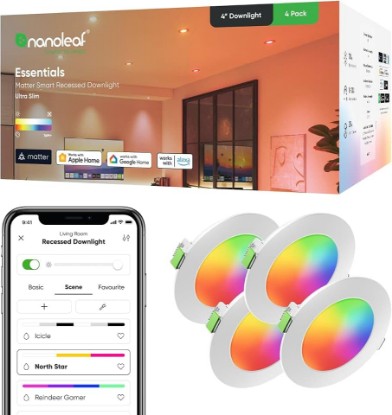 Picture of Nanoleaf Smart LED Ceiling Lights (4" Downlight (4PK))