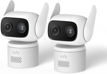 Picture of eufy Security Indoor/Outdoor Camera C31(2-Pack), IP66, No Subscription | Spotlight-Free Color Night Vision, 360° Coverage Pan &Tilt, AutoTracking, AI Human/Vehicle/Pet/Cry Detection, 24/7 Recording ClimatePartner certified