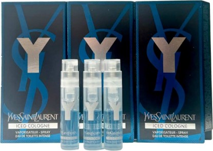 Picture of Yves Saint Laurent YSL Y ICED COLOGNE Men Sample Perfume Spray Trial Size Partially Filled Vials 1.2 ml / 0.04 fl oz (set of 3) - 2392