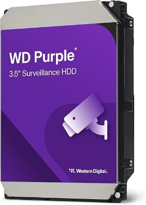 Picture of Western Digital 4TB WD Purple Surveillance Internal Hard Drive HDD - SATA 6 Gb/s, 128 MB Cache, 3.5" - WD44PURZ | 3.5 inch SATA III HDD with AllFrame technology and 180TB/year workload for NVR, DVR and security systems