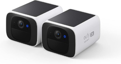 Picture of eufy Security SoloCam S220 2-Cam Pack,Solar Security Camera | Wireless Outdoor Camera, Continuous Power, 2K Resolution, Wireless, 2.4 GHz Wi-Fi, No Monthly Fee, HomeBase 3 Compatible
