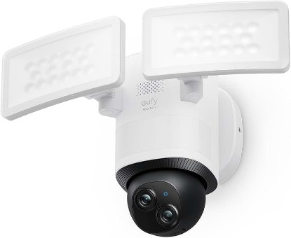 Picture of eufy Security Floodlight Camera E340, Dual-Lens, 360° Coverage, 8X Zoom | Pan & Tilt, AI Detection & Tracking, 24/7 Recording, 2000 LM, Dual-Band Wi-Fi 6, No Monthly Fee, Wired Outdoor ClimatePartner certified