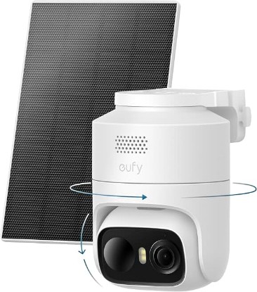 Picture of eufy Security eufyCam C37, Solar Cameras Wireless Outdoor,2K Resolution | 360° Pan & Tilt AI Tracking, Human/Pet/Vehicle Detection, Flexible Solar Panel, Color Night Vision, No Monthly Fee