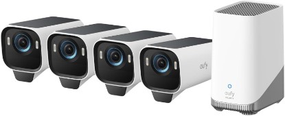 Picture of eufy Security eufyCam S3 Pro, 4-Cam Kit, 4K Solar Outdoor | MaxColor Night Vision, AI Face Recognition, Solar-Powered, No Monthly Fee, Built-in Local Storage (Up to 16TB)