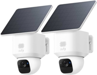 Picture of eufy Security SoloCam E30, 2-Pack, 2K Solar Security Camera, AI Tracking | 360° Coverage, Pan & Tilt, AI Detection, 2K Clarity, No Monthly Fee, Easy Setup, Works with HomeBase 3