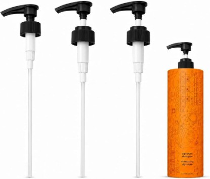 Picture of Pump Head Suitable for Amika 1-liter/33.8-Ounce Hair Conditioner Bottle | 3-piece set Specifically designed for the multi-use liquid pump for Amika shampoo and conditioner bottles