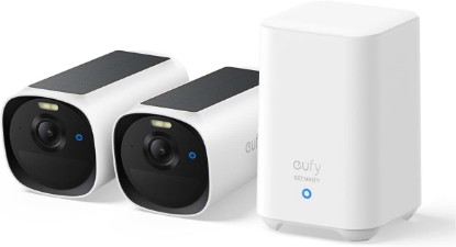 Picture of eufy Security eufyCam E40 2-Cam Kit, 2K MaxColor Night Vision，Built-in 16GB | Solar Security Camera, Integrated Solar Panel, Local Storage, No Monthly Fee, Easy Set-up, IP66，Advanced PIR and AI Detection