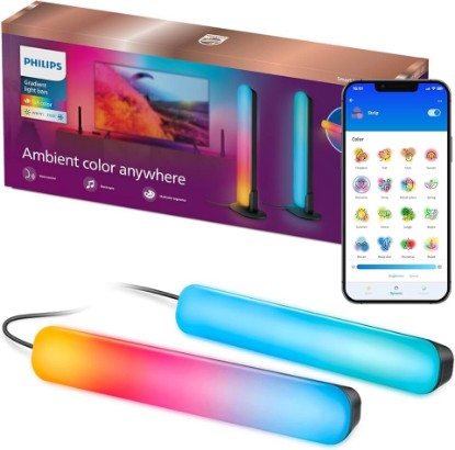 Picture of PHILIPS Smart Lighting Gradient Light Bars, RGBIC LED, Multicolor Effects, Sync with TV and Music, Immersive Light, Easy Setup, Connected by WiZ, Compatible with Alexa, Google Home, Apple Home